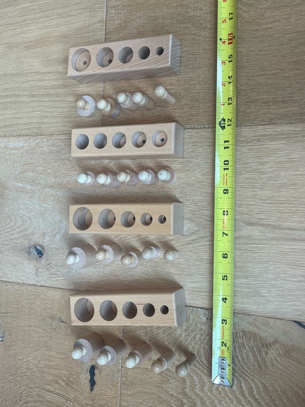 Montessori Knobbed Cylinder Blocks (small) - Picture 5 of 5